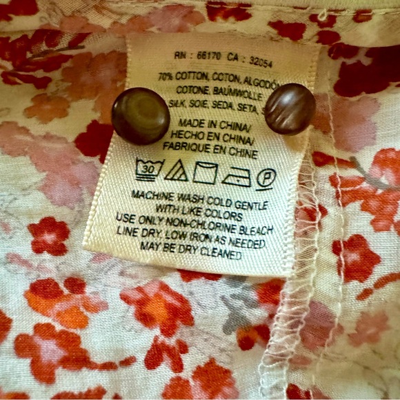 Moulinette Soeurs Anthropologie Peplum Floral Blouse, Size 4 - Picture 8 of 10
